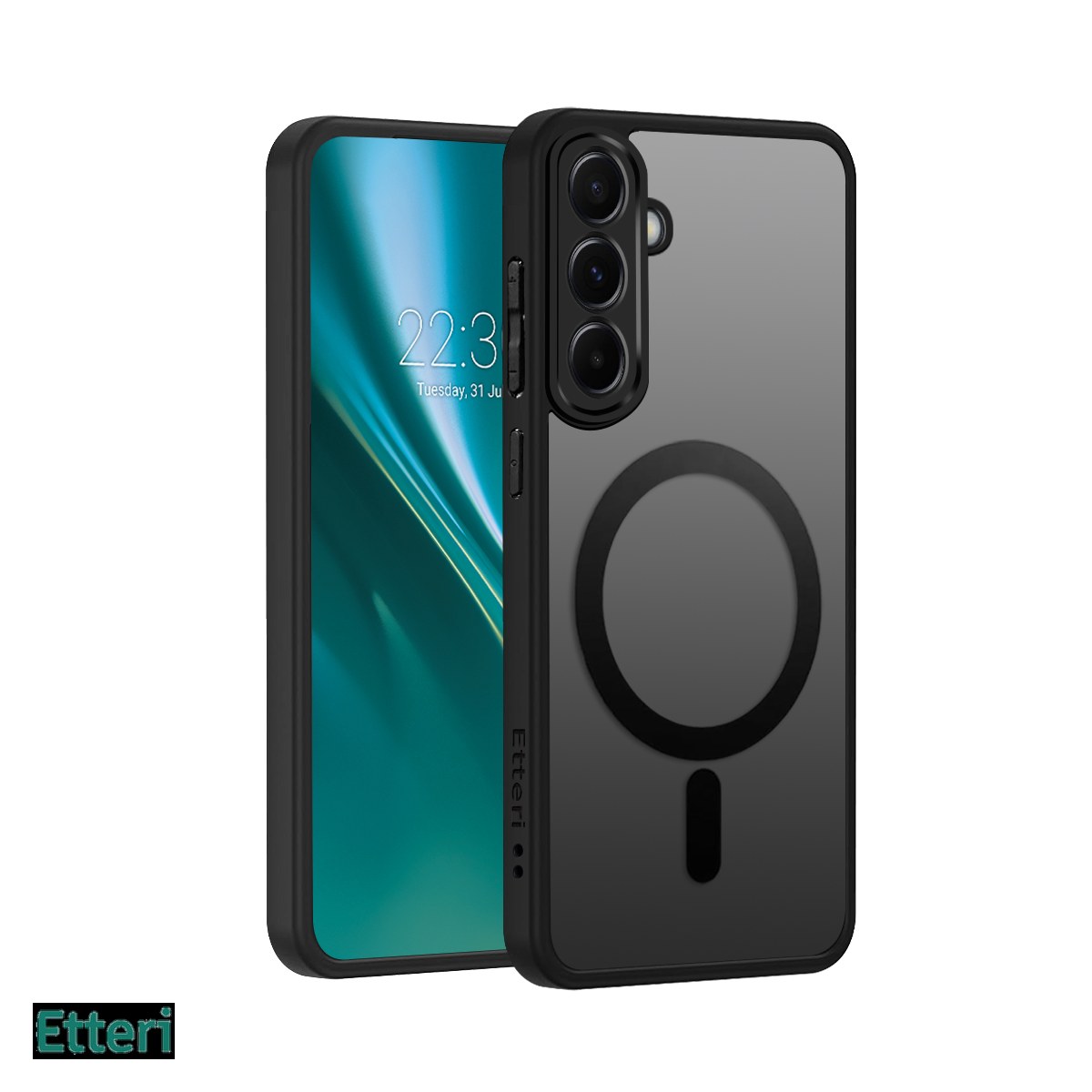 Huse si protectii smartphone - Husa Etteri Matt Mag pentru Samsung Galaxy S26, Carcasa magnetica, Negru