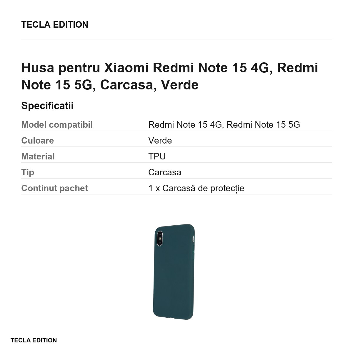 Husa Matt TPU forest pentru Xiaomi Redmi Note 15 4G, Redmi Note 15 5G, Carcasa, Verde [2]