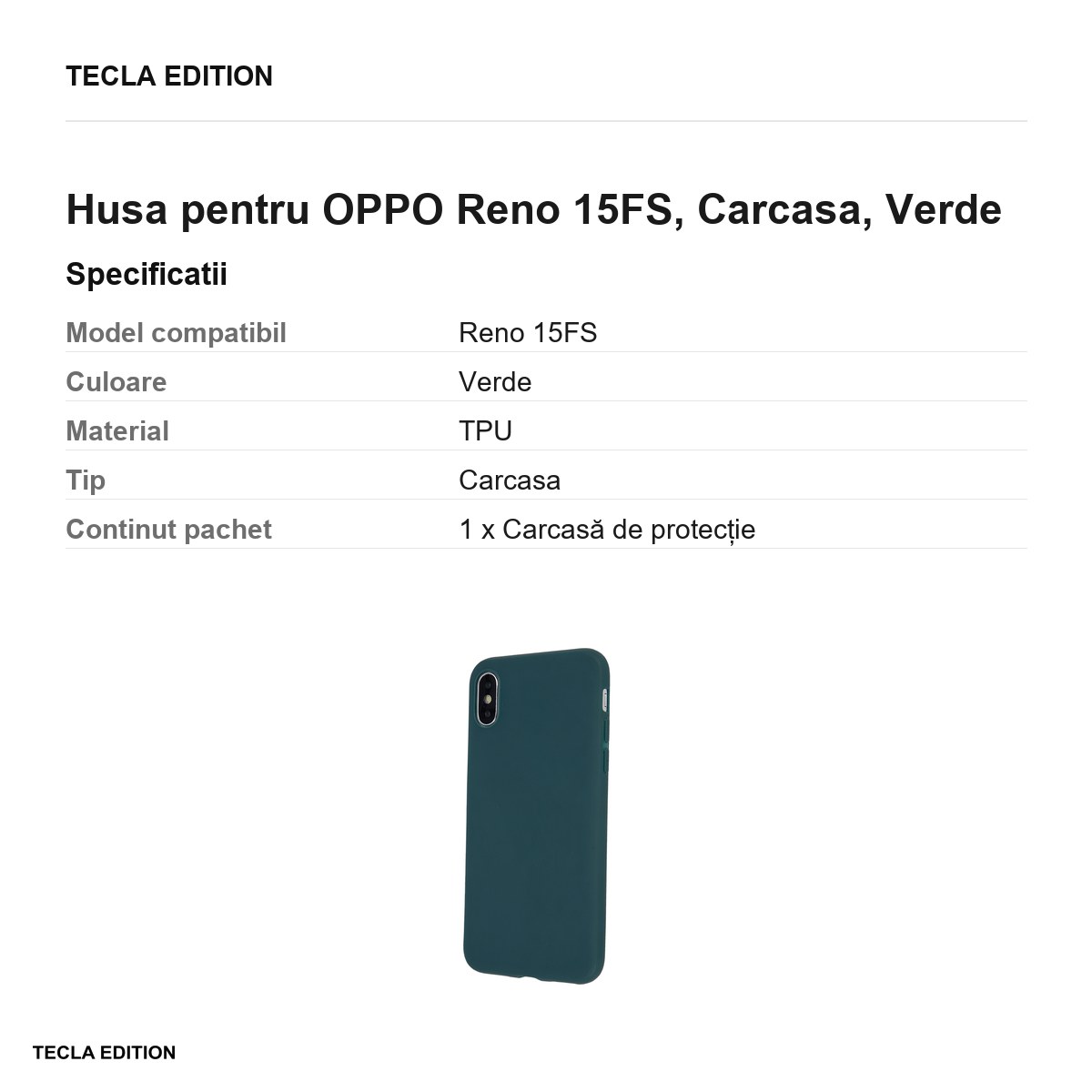 Husa Matt TPU forest pentru OPPO Reno 15FS, Carcasa, Verde [2]