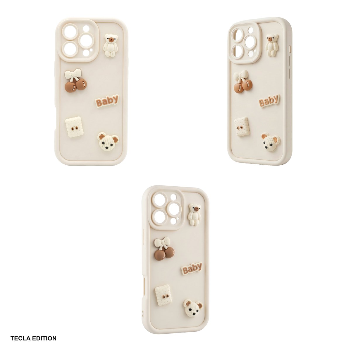 Husa Ultra Trendy 3D bear pentru Apple iPhone 16 Pro, Carcasa, Bej [3]
