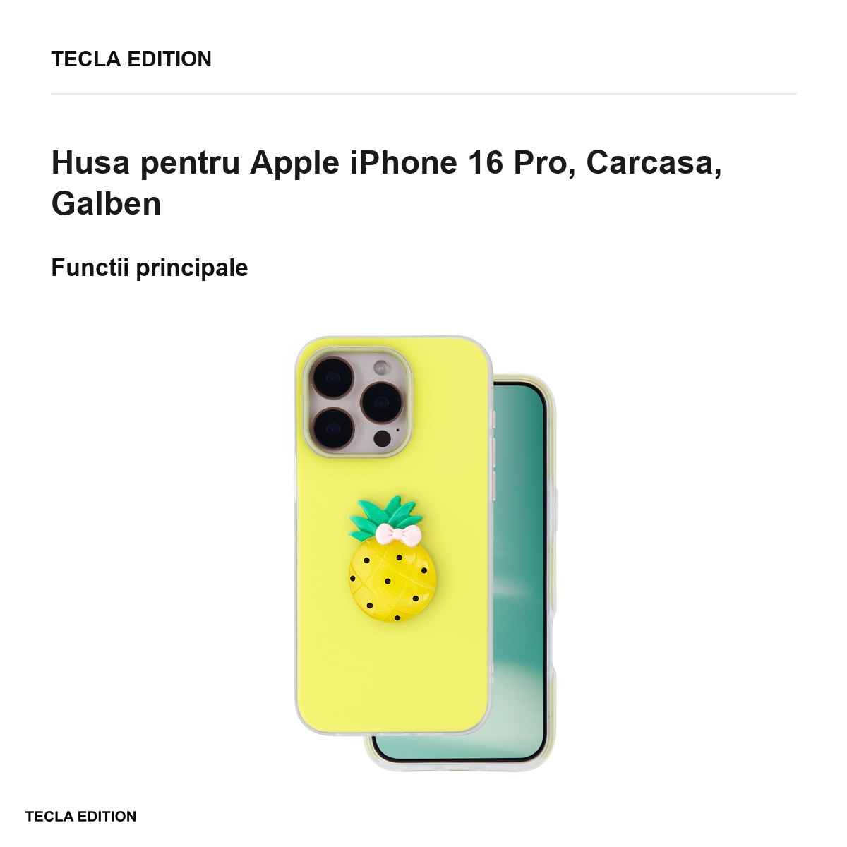 Husa Fruit 2in1 pentru Apple iPhone 16 Pro, Carcasa, Galben [1]