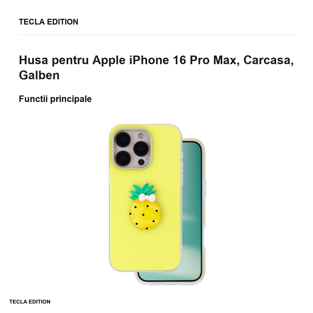 Husa Fruit 2in1 pentru Apple iPhone 16 Pro Max, Carcasa, Galben [1]