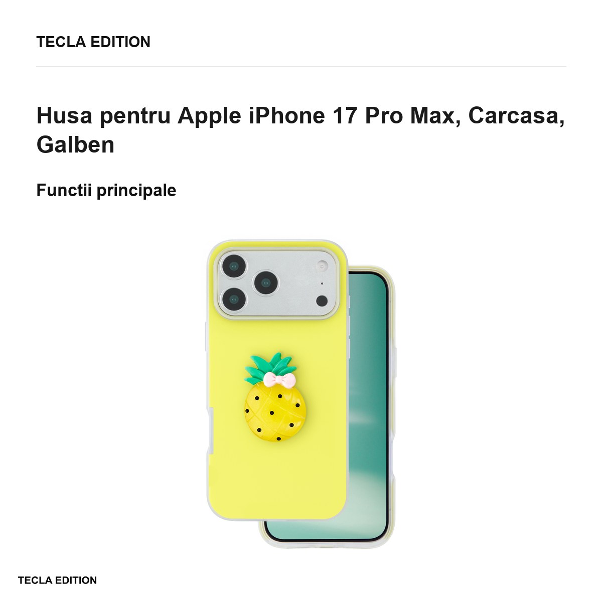 Husa Fruit 2in1 pentru Apple iPhone 17 Pro Max, Carcasa, Galben [1]