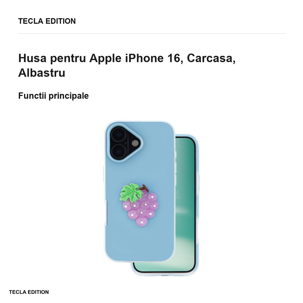 Husa Fruit 2in1 pentru Apple iPhone 16, Carcasa, Albastru [1]