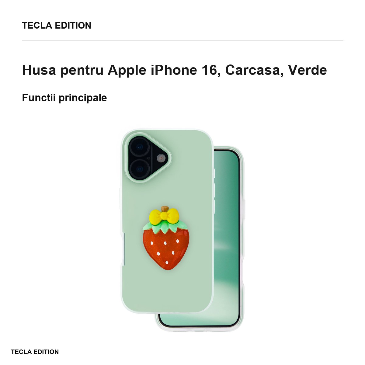Husa Fruit 2in1 pentru Apple iPhone 16, Carcasa, Verde [1]