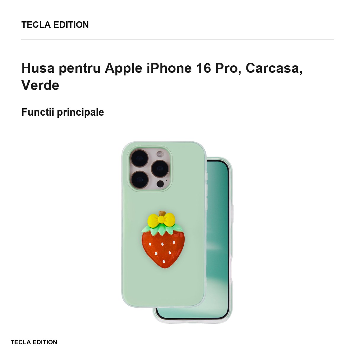 Husa Fruit 2in1 pentru Apple iPhone 16 Pro, Carcasa, Verde [1]