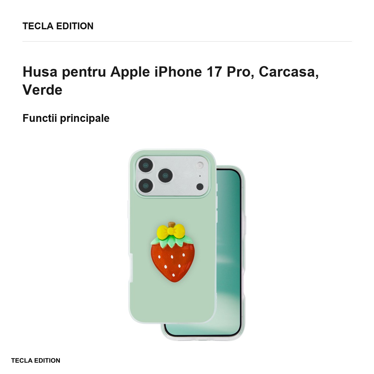 Husa Fruit 2in1 pentru Apple iPhone 17 Pro, Carcasa, Verde [1]