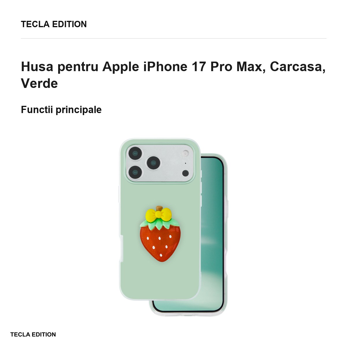 Husa Fruit 2in1 pentru Apple iPhone 17 Pro Max, Carcasa, Verde [1]