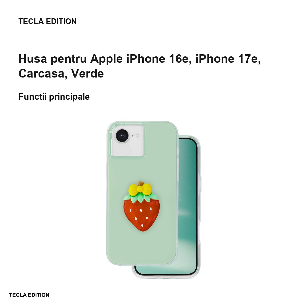 Husa Fruit 2in1 pentru Apple iPhone 16e, iPhone 17e, Carcasa, Verde [1]