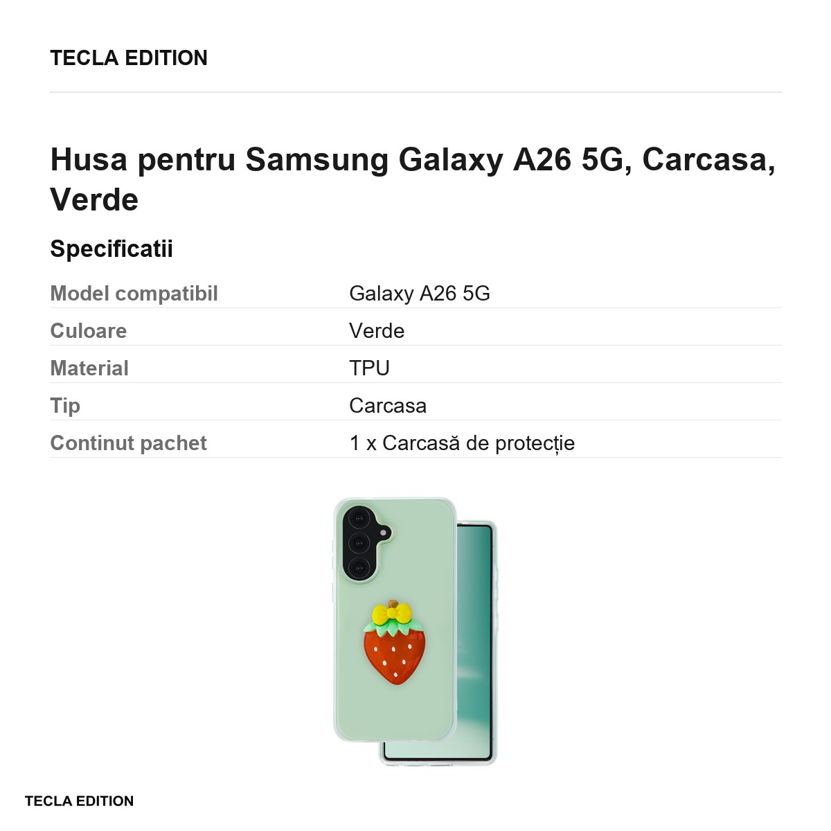 Husa Fruit 2in1 pentru Samsung Galaxy A26 5G, Carcasa, Verde [2]