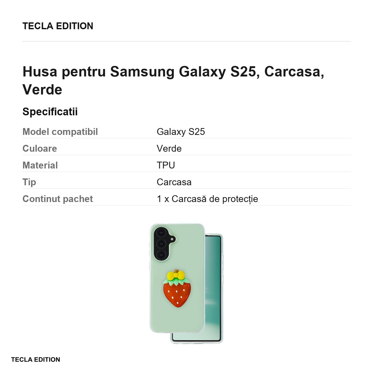Husa Fruit 2in1 pentru Samsung Galaxy S25, Carcasa, Verde [2]