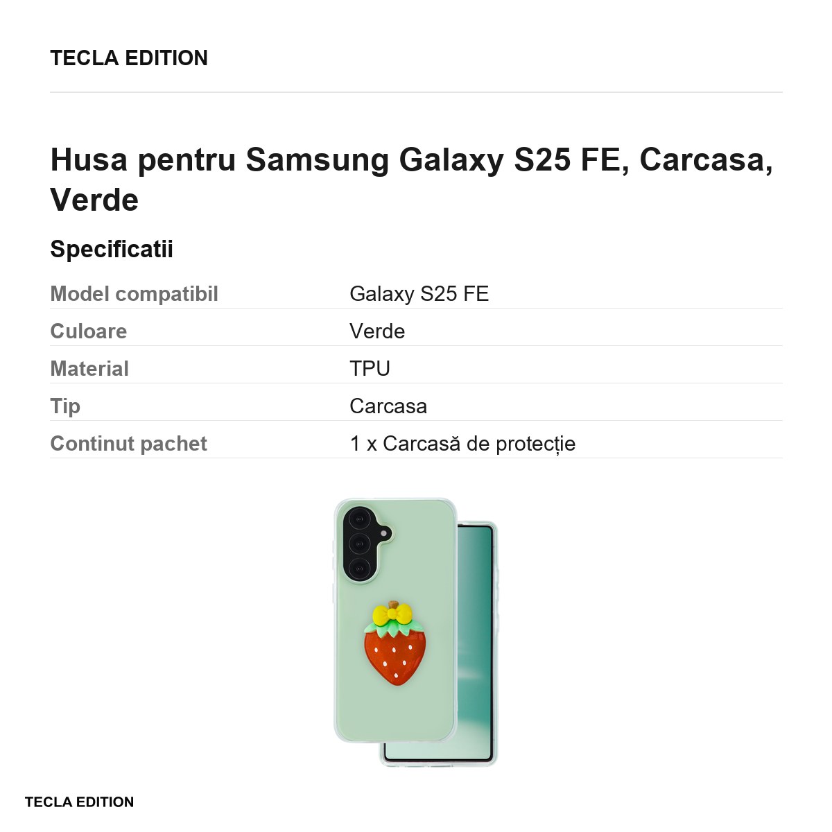 Husa Fruit 2in1 pentru Samsung Galaxy S25 FE, Carcasa, Verde [2]