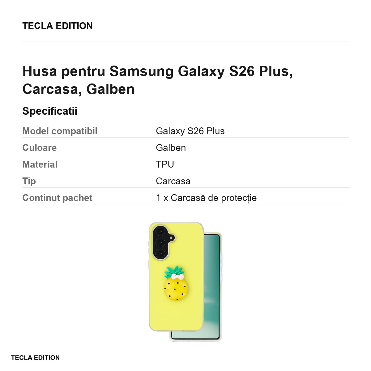 Husa Fruit 2in1 pentru Samsung Galaxy S26 Plus, Carcasa, Galben [2]