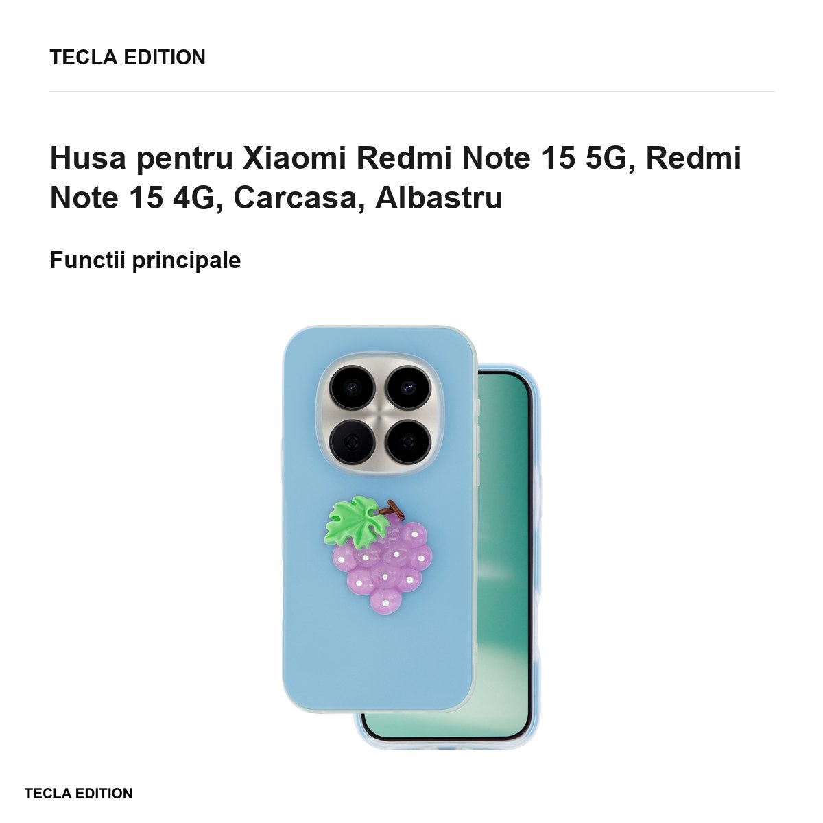 Husa Fruit 2in1 pentru Xiaomi Redmi Note 15 5G, Redmi Note 15 4G, Carcasa, Albastru [1]