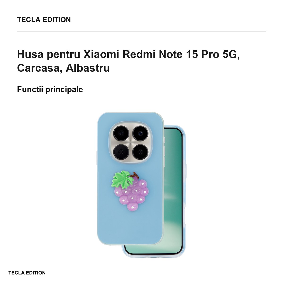 Husa Fruit 2in1 pentru Xiaomi Redmi Note 15 Pro 5G, Carcasa, Albastru [1]