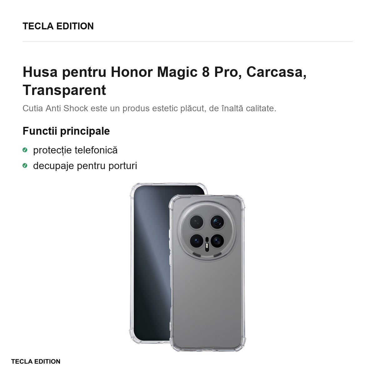 Husa Anti Shock 1,5 mm pentru Honor Magic 8 Pro, Carcasa, Transparent [1]