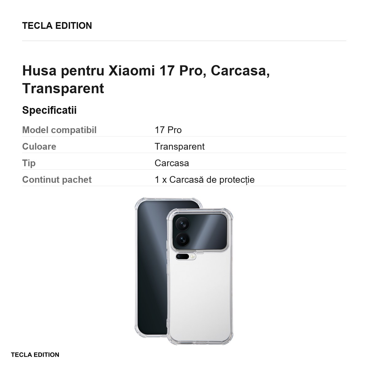 Husa Anti Shock 1,5 mm pentru Xiaomi 17 Pro, Carcasa, Transparent [2]