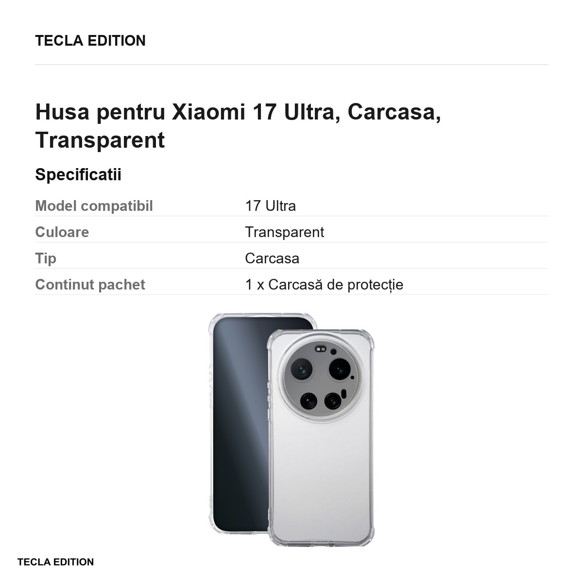 Husa Anti Shock 1,5 mm pentru Xiaomi 17 Ultra, Carcasa, Transparent [2]