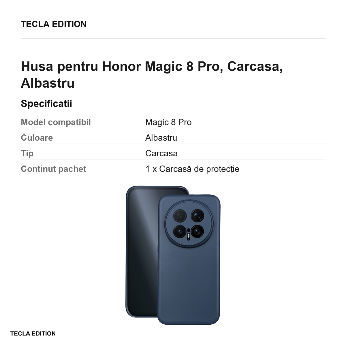 Husa Matt TPU pentru Honor Magic 8 Pro, Carcasa, Albastru [2]