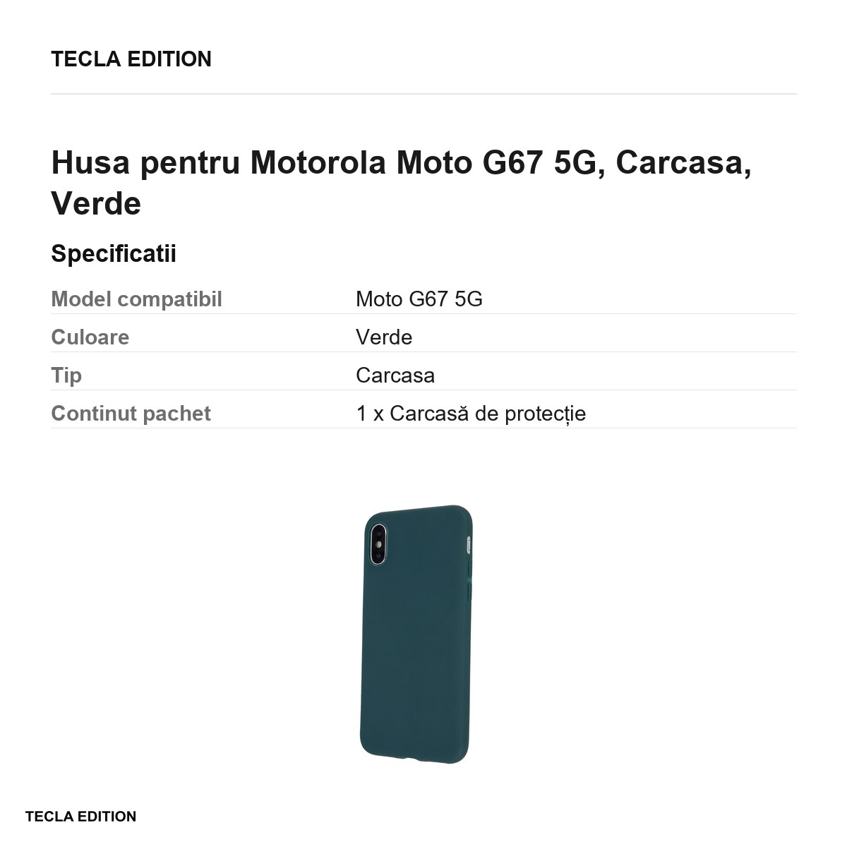 Husa Matt TPU forest pentru Motorola Moto G67 5G, Carcasa, Verde [2]