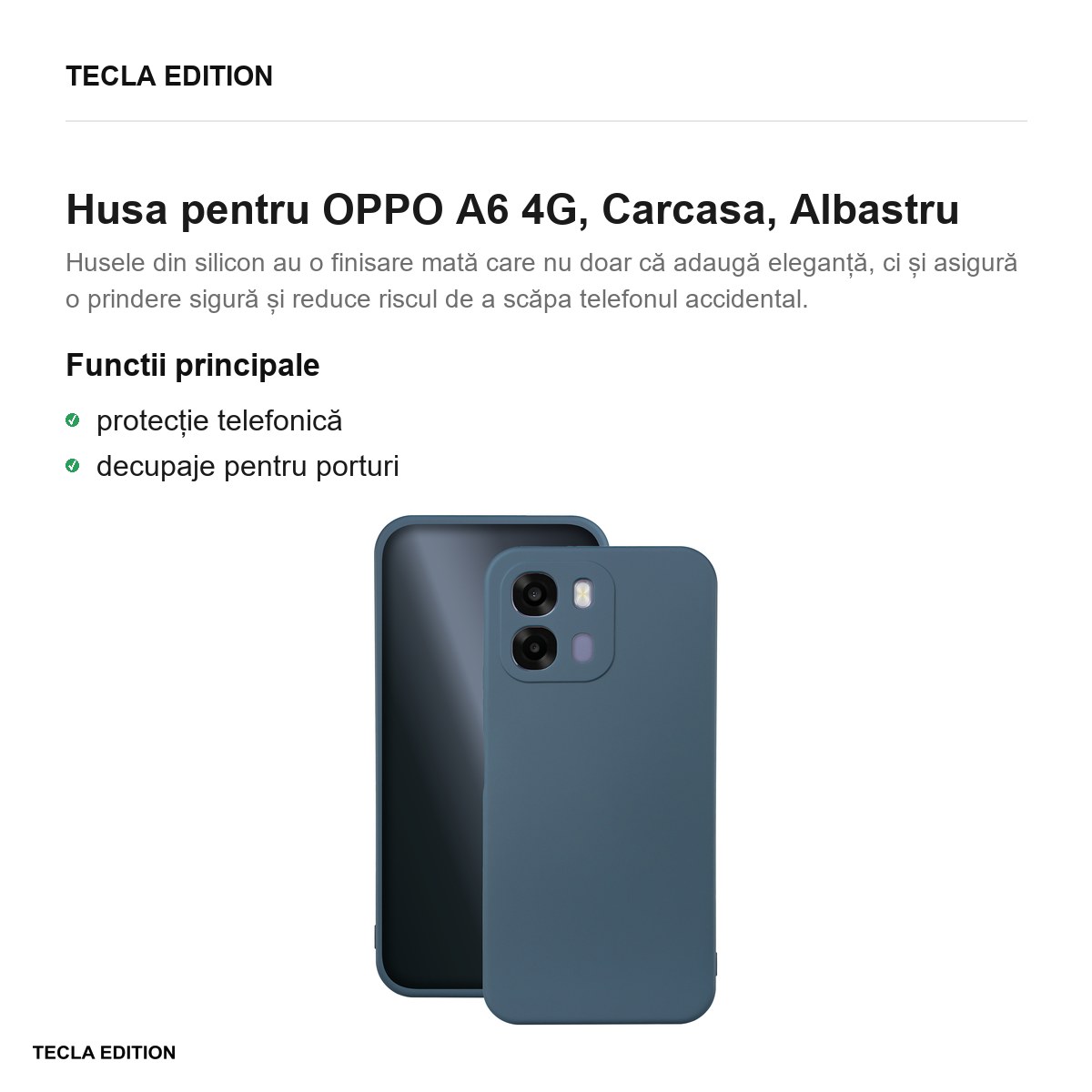 Husa Silicon pentru OPPO A6 4G, Carcasa, Albastru [1]
