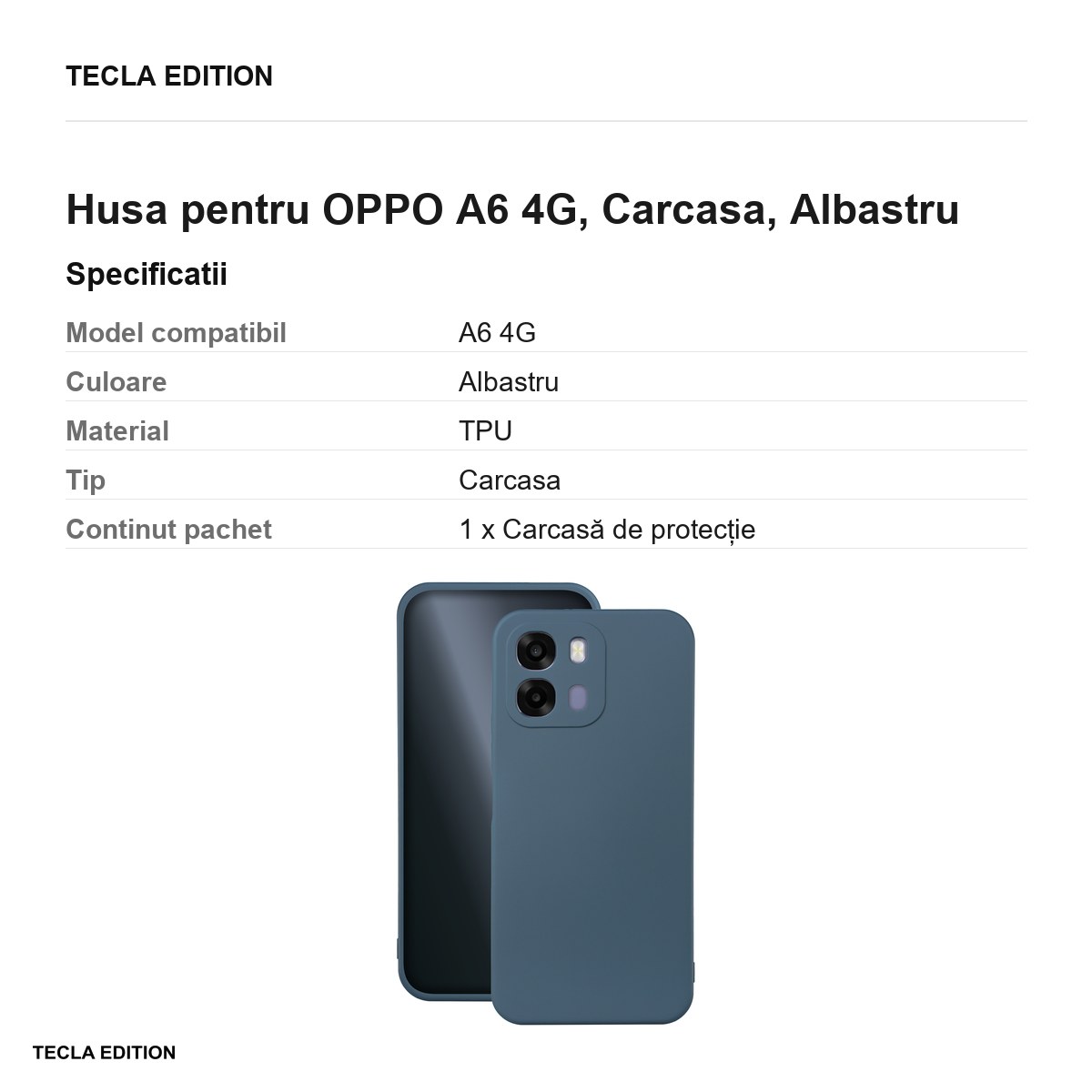 Husa Silicon pentru OPPO A6 4G, Carcasa, Albastru [2]