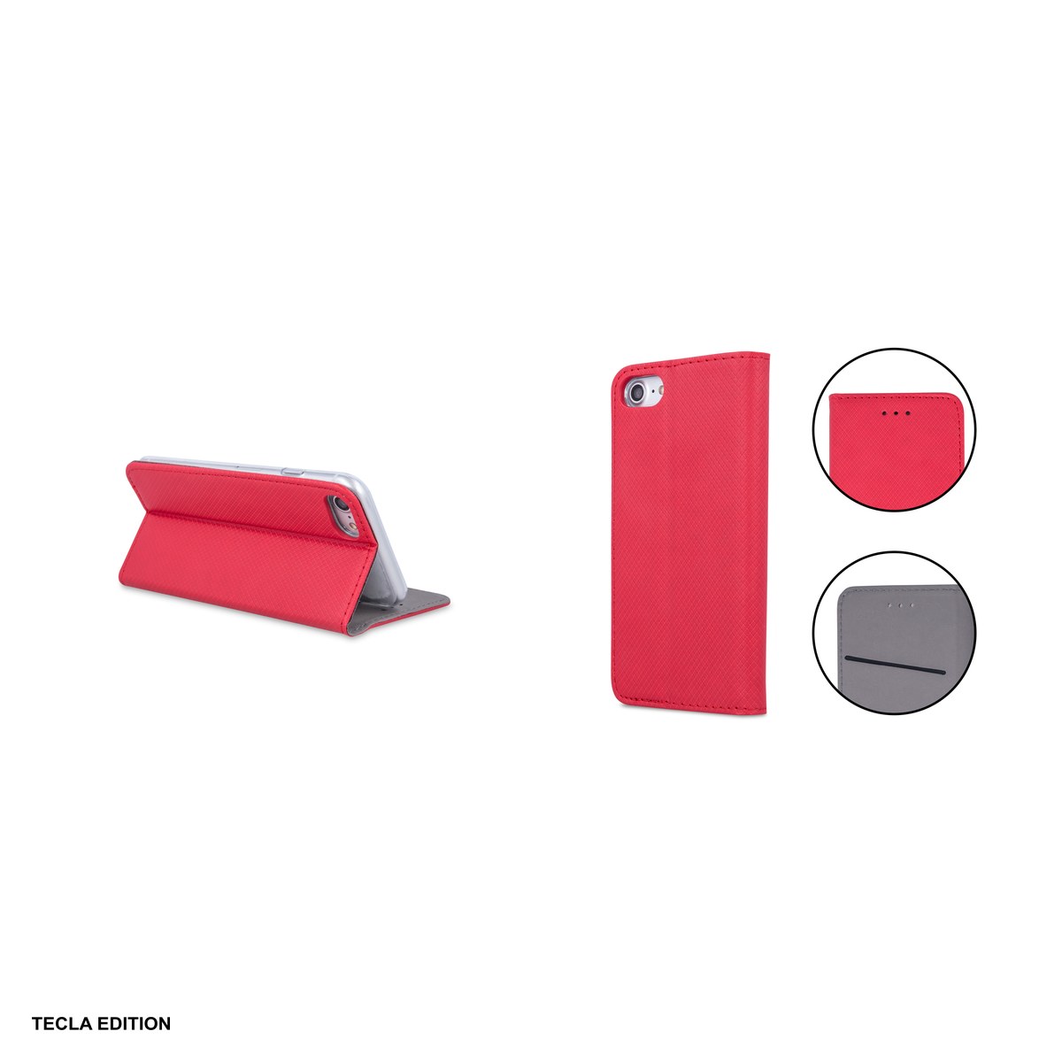 Husa Smart Magnet pentru OPPO A6 4G, tip carte, Rosu [4]