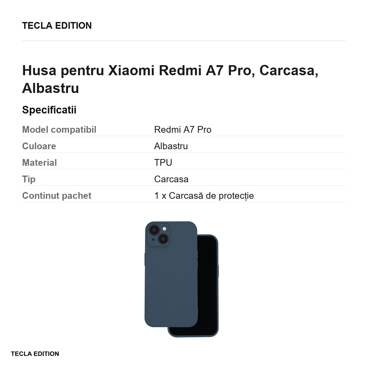 Husa Silicon pentru Xiaomi Redmi A7 Pro, Carcasa, Albastru [2]