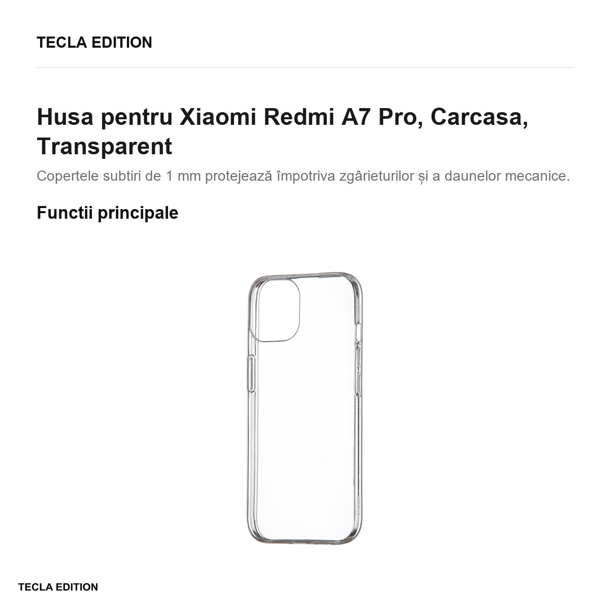 Husa Slim 1 mm pentru Xiaomi Redmi A7 Pro, Carcasa, Transparent [1]