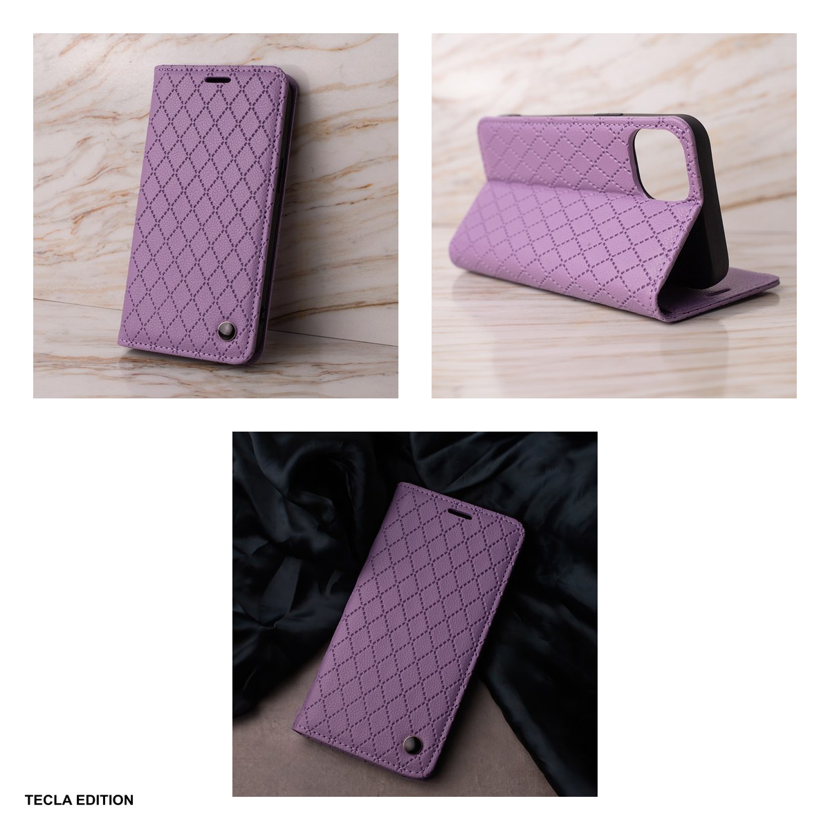 Husa Smart Caro Fusion pentru Motorola Edge 70 Fusion, tip carte cu inchidere magnetica, Mov [4]