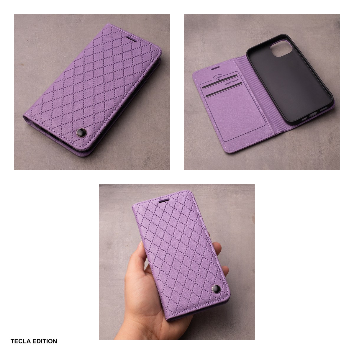 Husa Smart Caro Fusion pentru Motorola Edge 70 Fusion, tip carte cu inchidere magnetica, Mov [5]