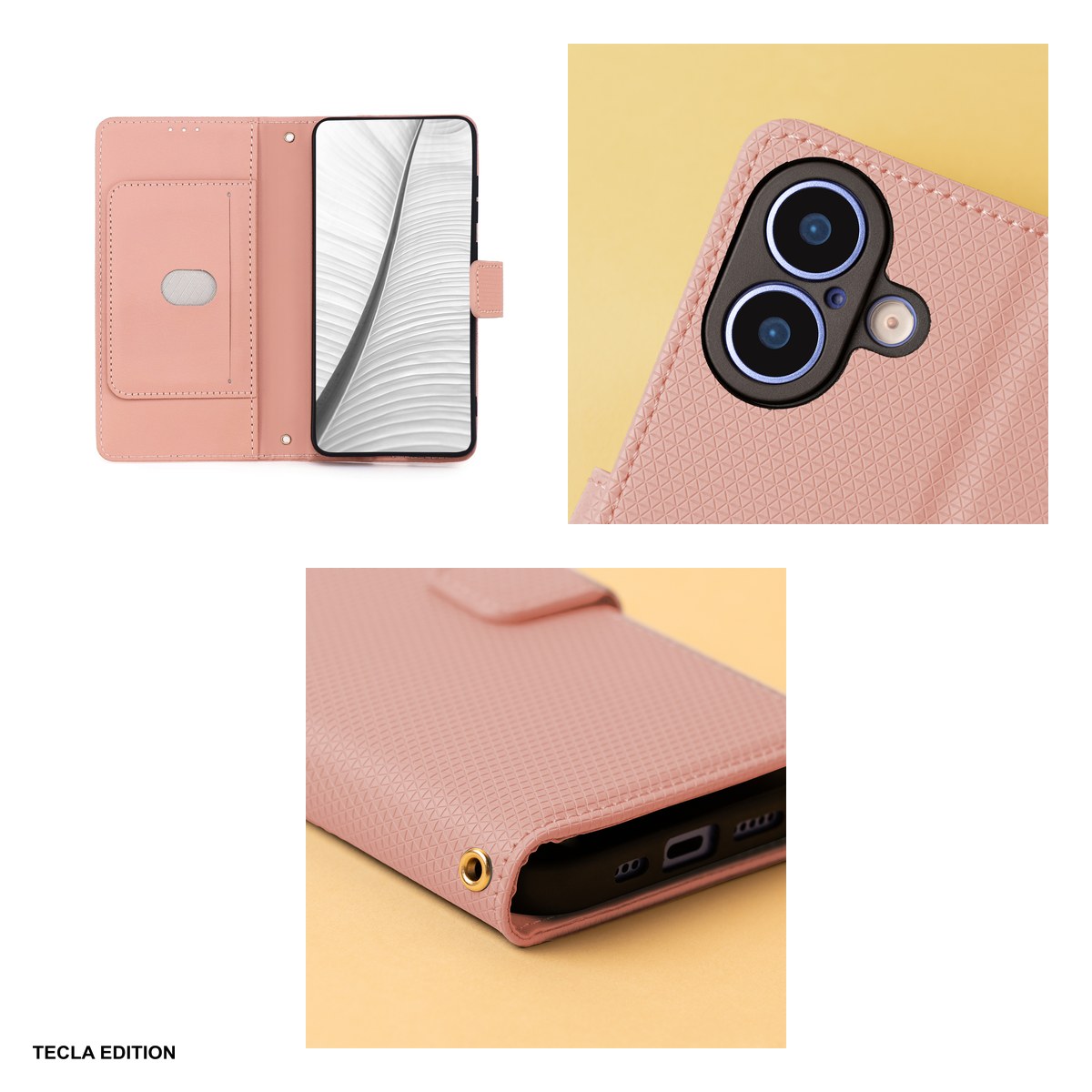 Husa Smart Triangle pentru Honor 600 Lite, tip carte, Roz [3]