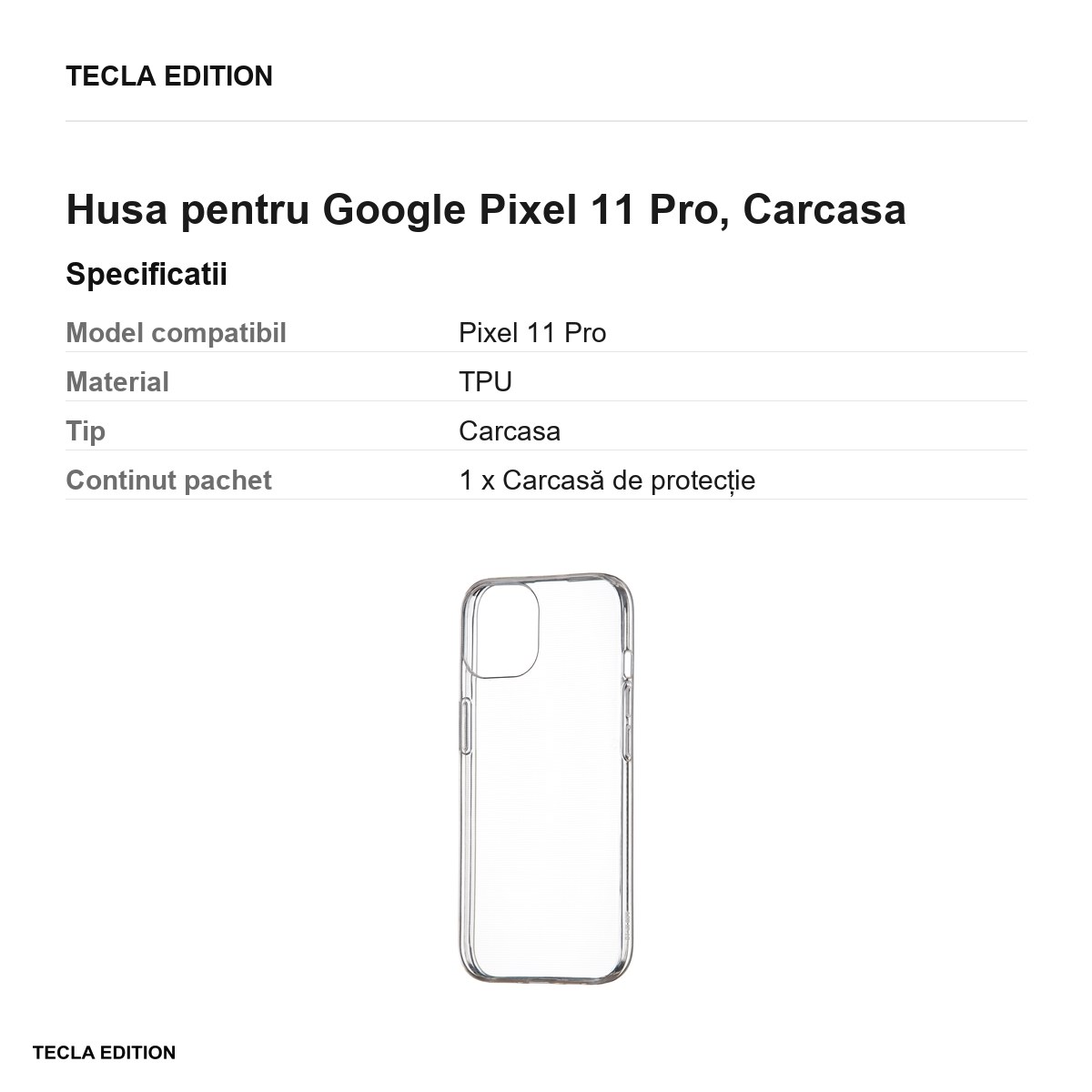 Husa Slim 1 mm pentru Google Pixel 11 Pro, Carcasa, Transparent [2]