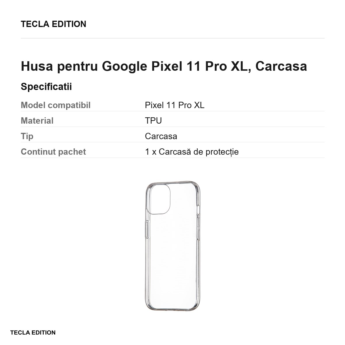 Husa Slim 1 mm XL pentru Google Pixel 11 Pro XL, Carcasa, Transparent [2]
