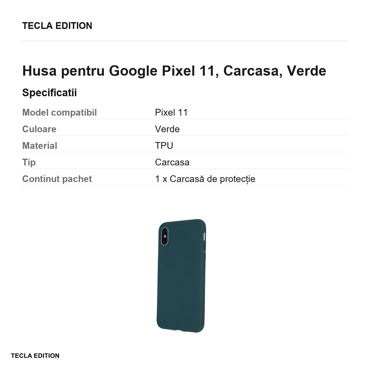 Husa Matt TPU forest pentru Google Pixel 11, Carcasa, Verde [2]