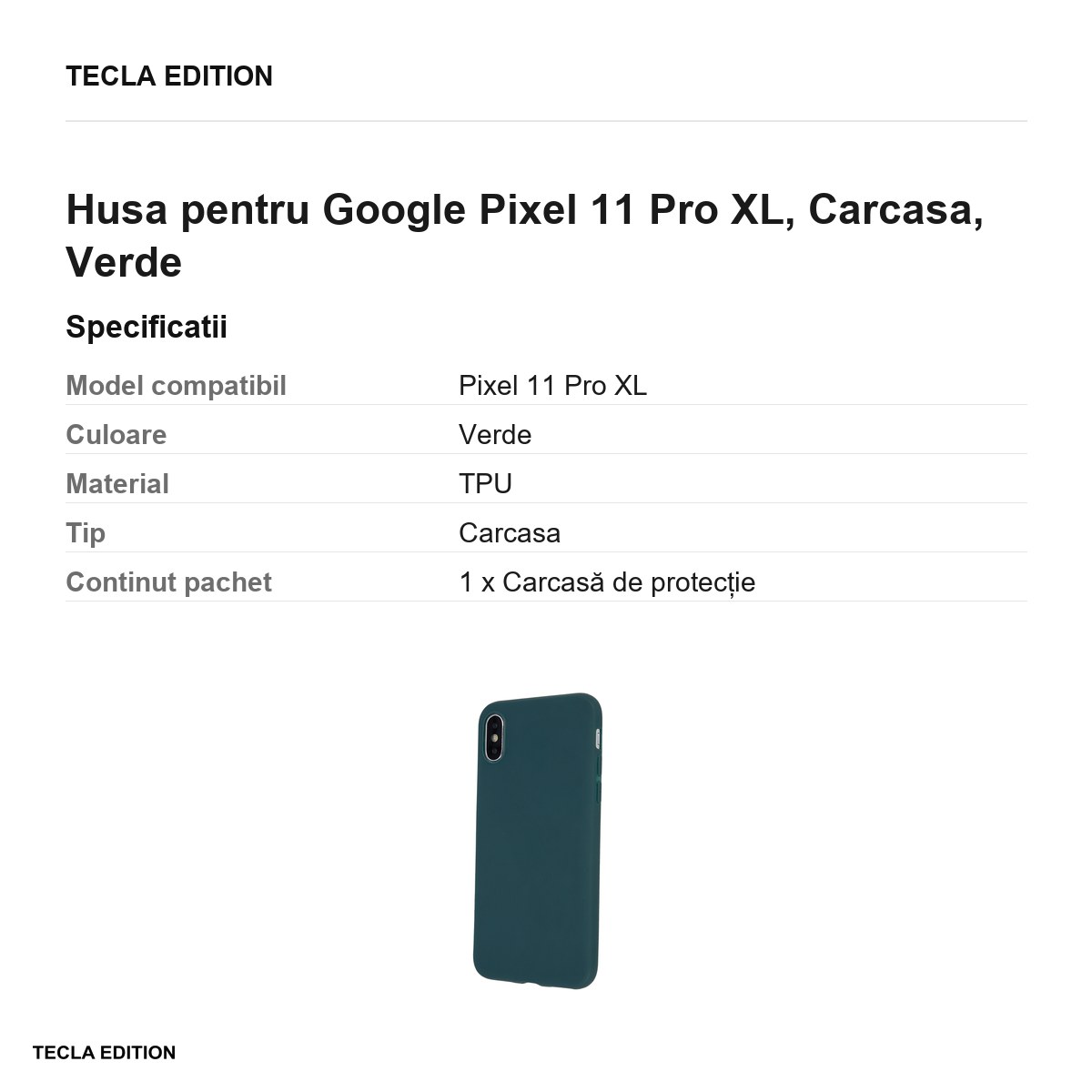 Husa Matt TPU XL forest pentru Google Pixel 11 Pro XL, Carcasa, Verde [2]