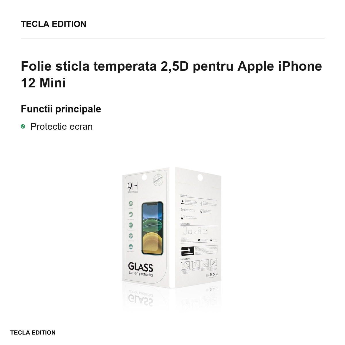 Folie sticla temperata 2,5D pentru Apple iPhone 12 Mini [1]