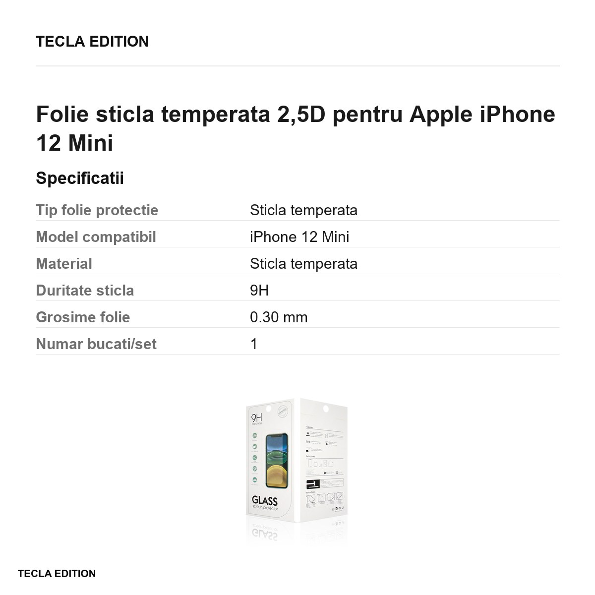 Folie sticla temperata 2,5D pentru Apple iPhone 12 Mini [2]