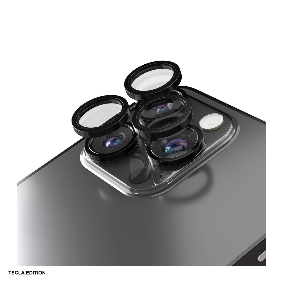 Huse si protectii pentru Apple iPhone 16 Pro Max - Folie protectie camera Etteri, cu rama neagra, pentru Apple iPhone 16 Pro Max / iPhone 16 Pro