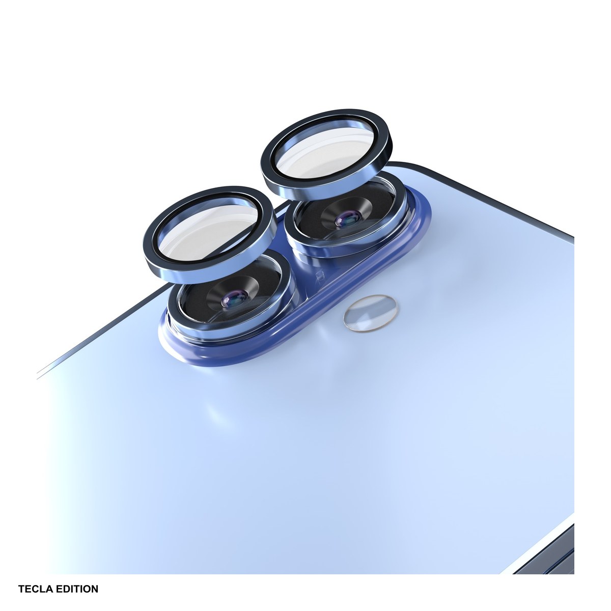 Huse si protectii pentru Apple iPhone 17 - Folie protectie camera Etteri, cu rama albastra, pentru Apple iPhone 17