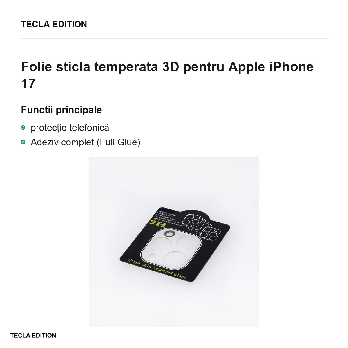 Folie sticla temperata 3D pentru Apple iPhone 17 [1]