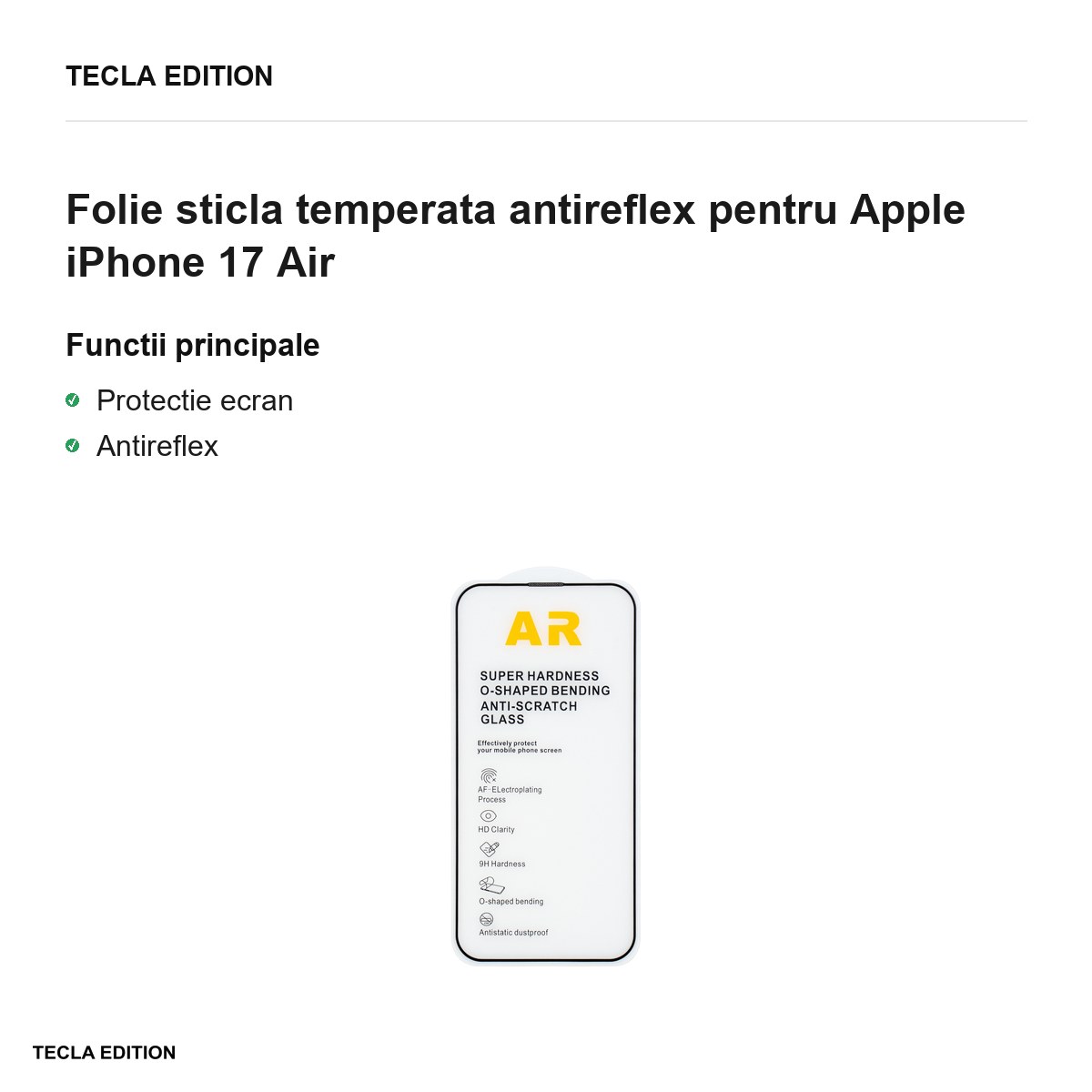 Folie sticla temperata antireflex pentru Apple iPhone 17 Air [1]
