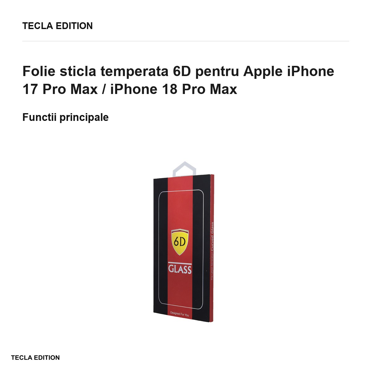 Folie sticla temperata 6D pentru Apple iPhone 17 Pro Max / iPhone 18 Pro Max [1]
