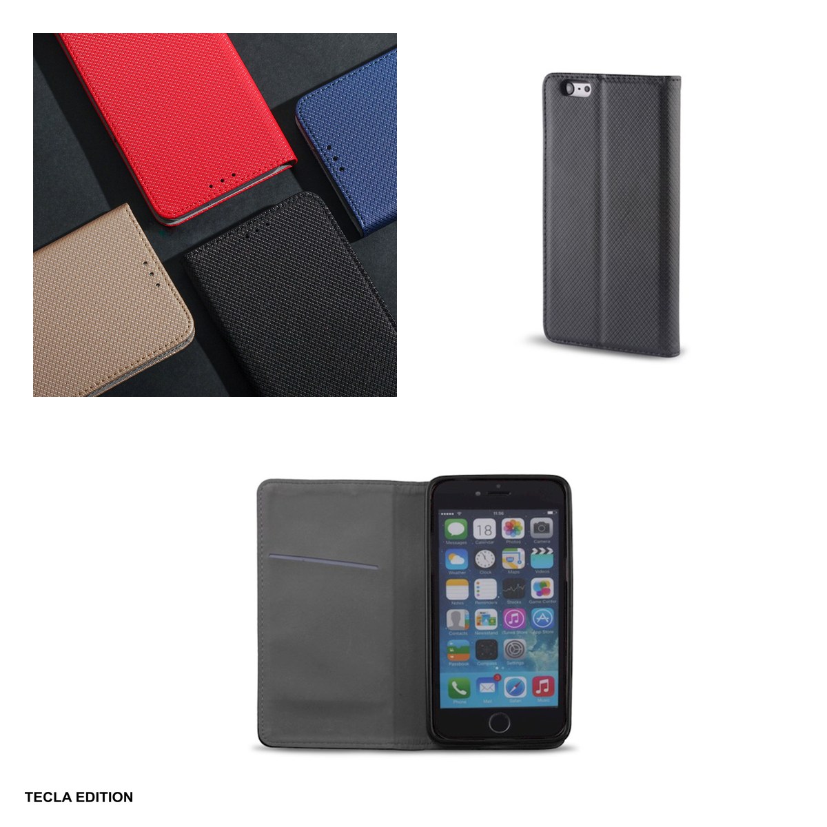 Husa Smart Magnet pentru Xiaomi Redmi Note 12S, tip carte cu inchidere magnetica, Negru [3]