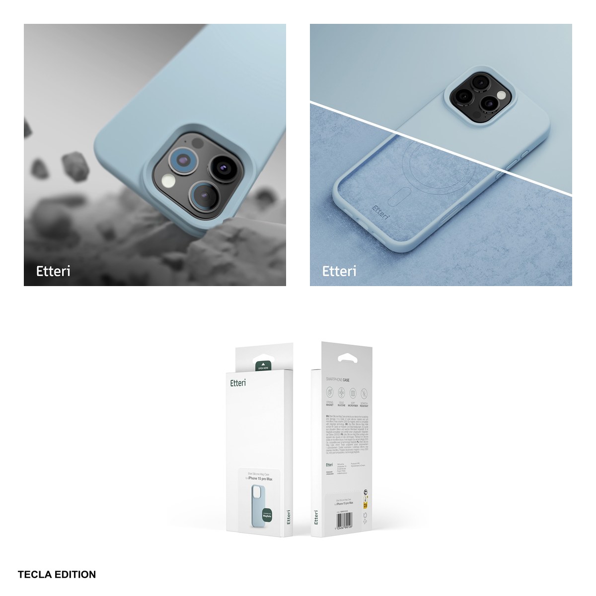 Husa Etteri Silicone Mag pentru Apple iPhone 16 Pro, Carcasa magnetica, Albastru [3]