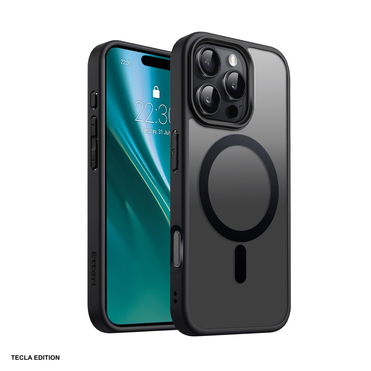 Huse si protectii pentru iPhone 16 Pro - Husa Etteri Matt Mag pentru Apple iPhone 16 Pro, Carcasa magnetica, Negru