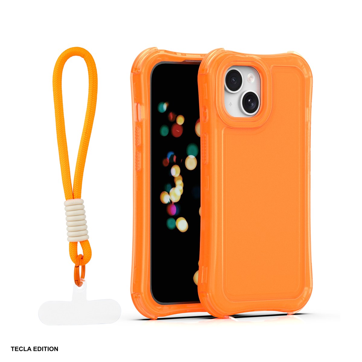 Huse si protectii pentru iPhone 15 - Husa Safepop strap pentru Apple iPhone 15, Carcasa, Portocaliu