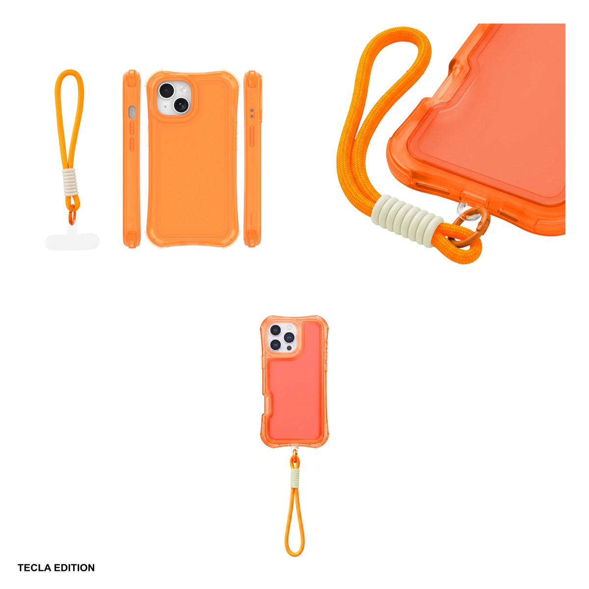 Husa Safepop strap pentru Apple iPhone 15, Carcasa, Portocaliu [3]
