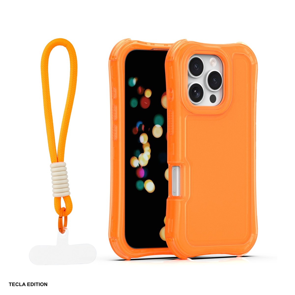 Huse si protectii pentru iPhone 16 Pro - Husa Safepop strap pentru Apple iPhone 16 Pro, Carcasa, Portocaliu