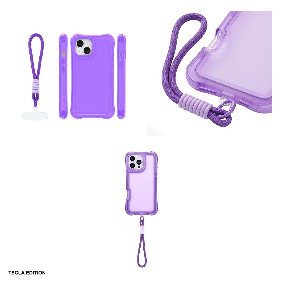 Husa Safepop strap pentru Apple iPhone 15, Carcasa, Mov [3]
